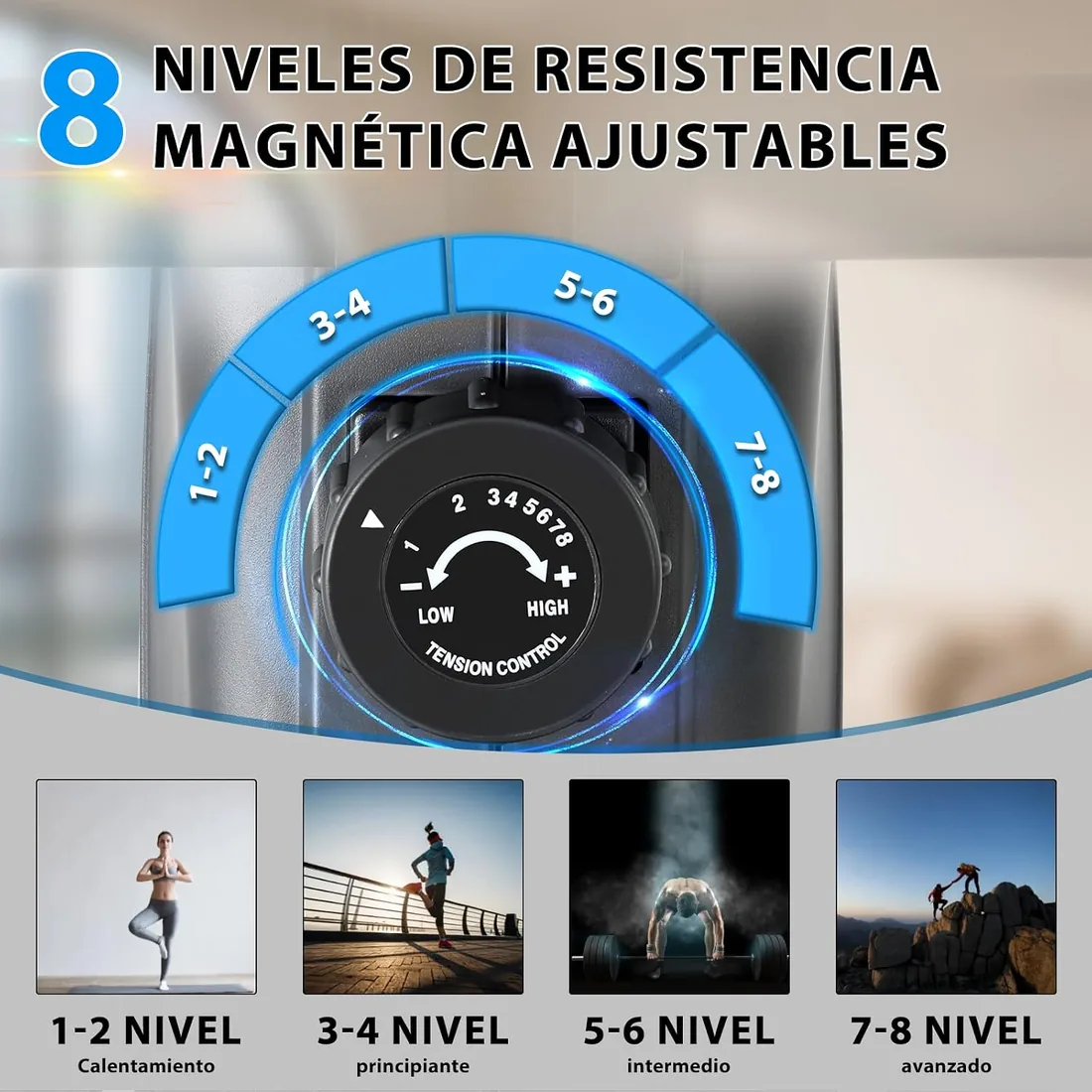 ISE Máquina De Remo para casa, Silenciosa, Máquina Remo Magnético, Remo Gimnasio En Casa con 8 Niveles de Resistencia, Fuerza de Tracción máx de 15KG, Remo Maquina Ejercicios En Casa foto 3