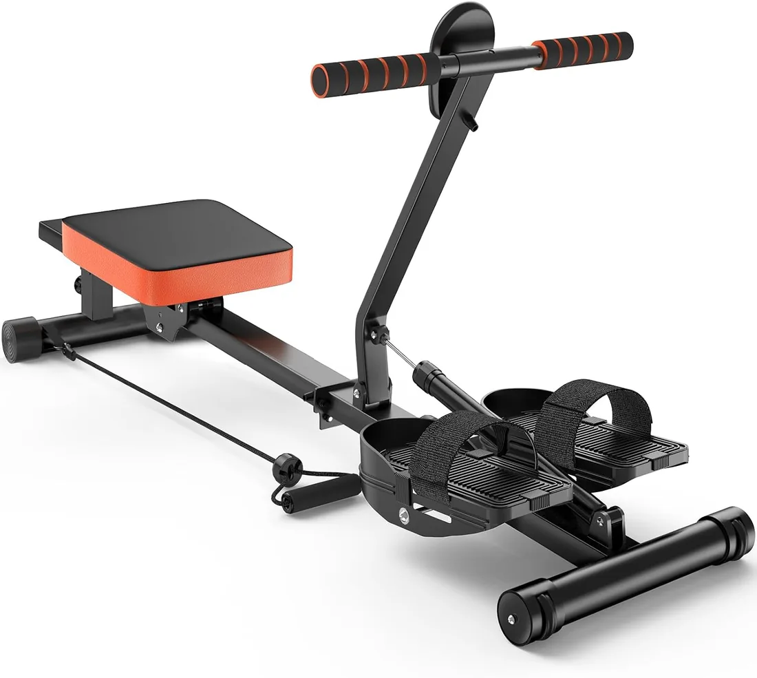 Máquina de Remo, máquina de Remo magnética de 16 Niveles con Pantalla LED, riel Deslizante silencioso para Gimnasio en casa, Equipo de Entrenamiento Interior foto 3