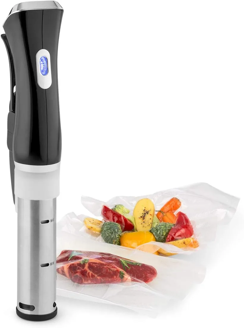 Klarstein Quickstick Sous Vide - Roner, Roner cocina baja temperatura con bomba circulación en 3D, Sous vide con temperaturas 50 a 95 °C, Potencia 1300 W, Pantalla Táctil, Hasta 20 Litros, Negro foto 2