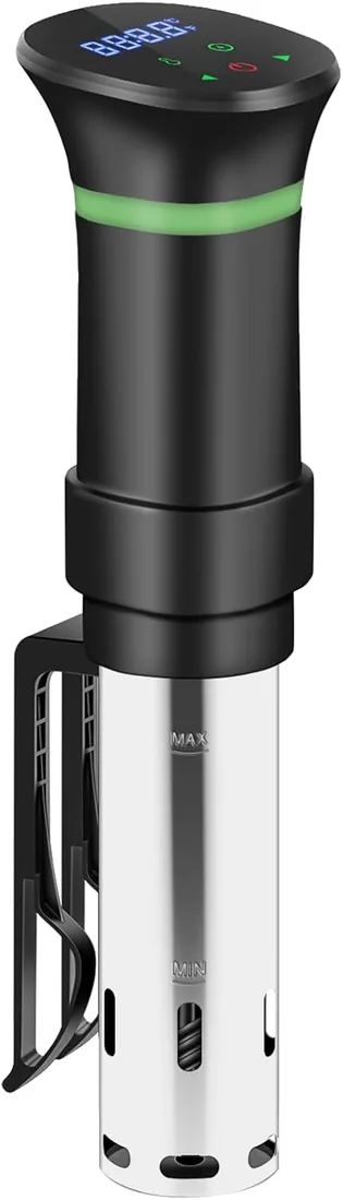 Sous Vide Roner Cocina Baja Temperatura, 1000W Sous Vide Garer, Pantalla LED táctil, Temporizador, Cocinero Circulador, Máquina de Cocción al Vacío de Acero Inoxidable, Recetario foto 3