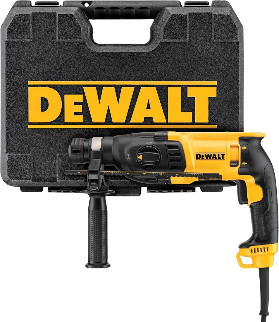 DEWALT D25133K-QS - Martillo Ligero Combinado 800 W 2.6J SDS-Plus, 3 modos, Empuñadura lateral multiposición, Tope de profundidad, Maletín de transporte TSTAK