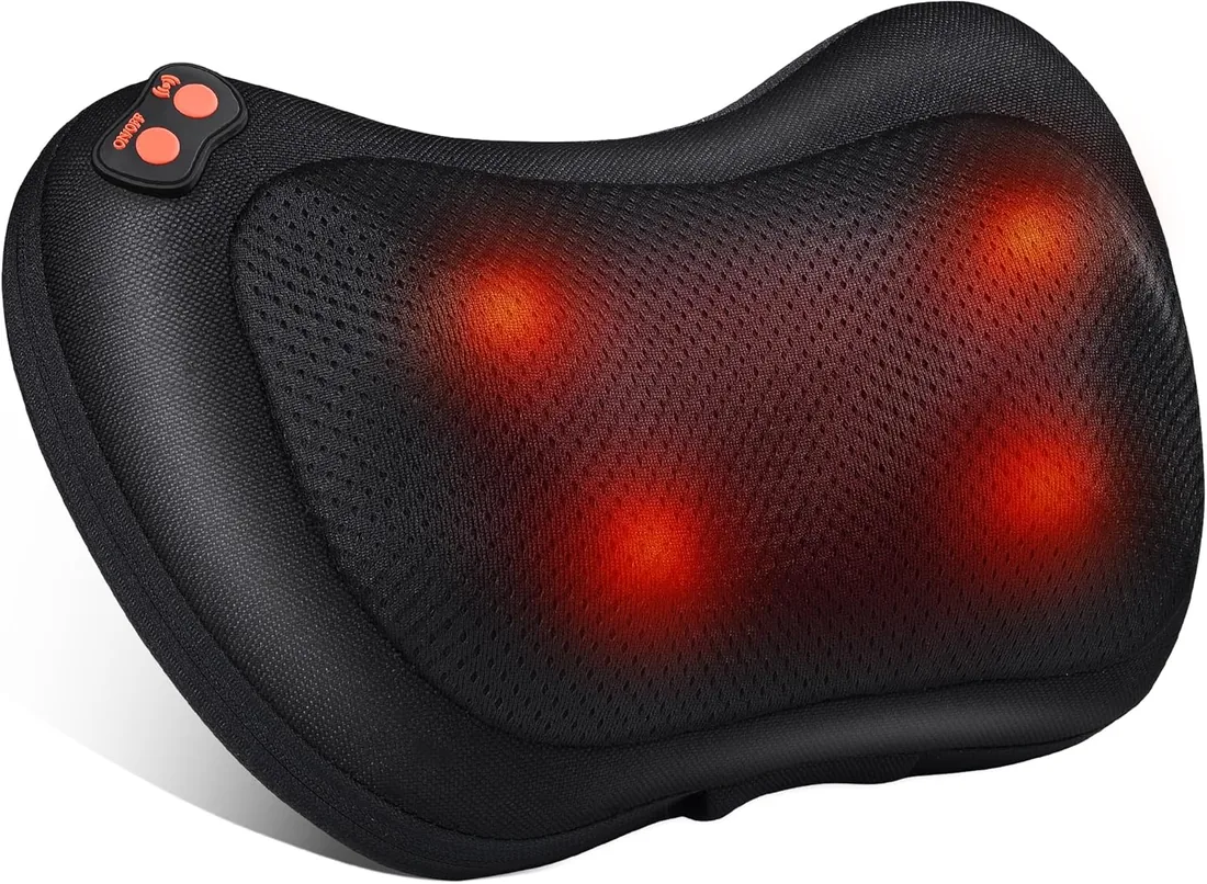 Masajeador Cervical y Cuello Shiatsu Almohada Masaje con Función de Calor e Rotación 3D Masaje de Calor para Relajación de Fatiga en Casa, Oficina