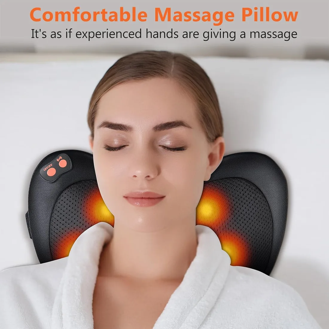 Masajeador Cervical y Cuello Shiatsu Almohada Masaje con Función de Calor e Rotación 3D Masaje de Calor para Relajación de Fatiga en Casa, Oficina foto 3