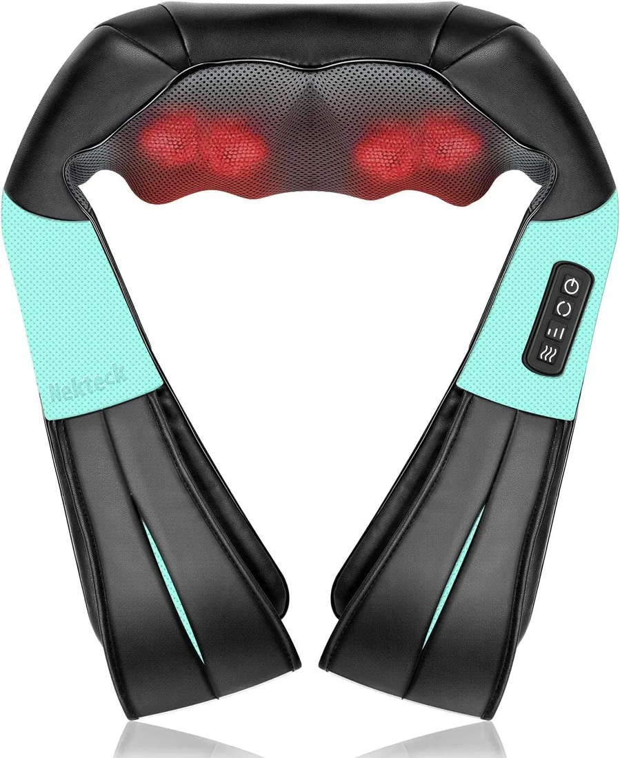 Nekteck 3D masajeador cervical y espalda con calor relajante, shiatsu de tejido profundo masajeador cervical, hombro, espalda y masajeador de cuello Para uso en el hogar/oficinas/automóviles (Azul) foto 3