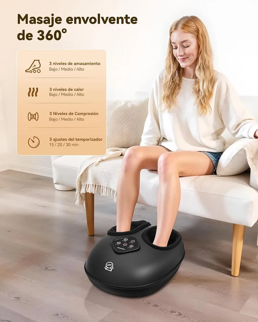 COMFIER masajeador de pies, Shiatsu masaje de pies con función amasamiento, rodadura y compresión, regalos para hombres mujeres foto 2