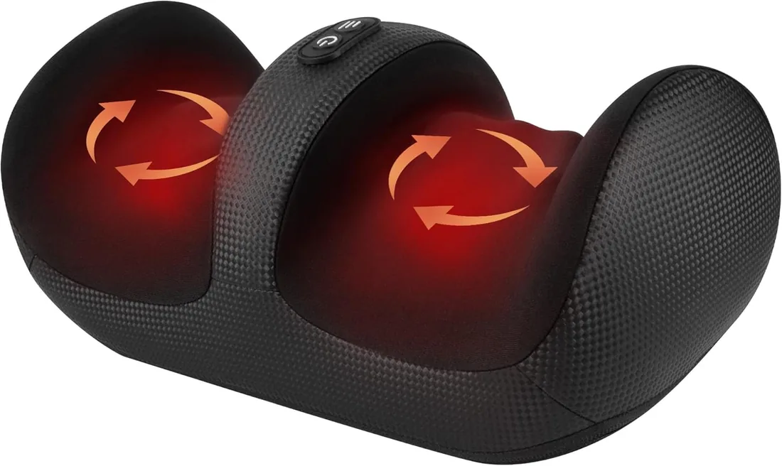 Nekteck Masajeador de Pies con Calor, Máquina de Masaje Shiatsu, Amasado Profundo, Compresión de Aire, Mejora la Circulación Sanguínea, para Uso Doméstico u Oficina (Negro)