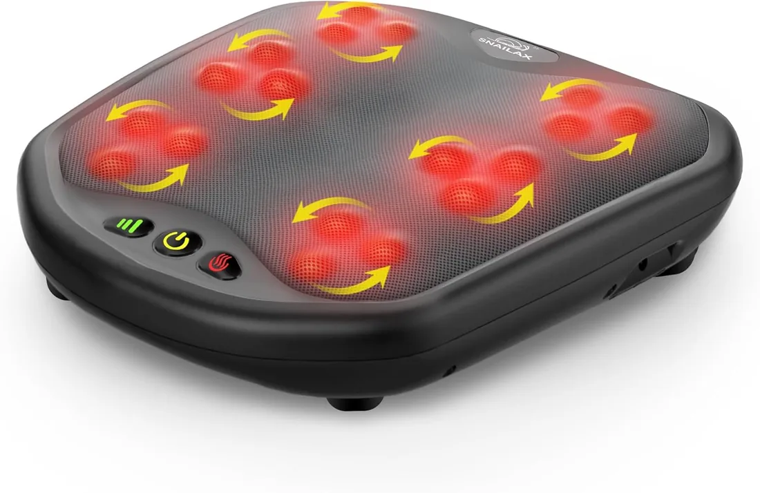 Snailax 2 en 1 masajeador de pies Shiatsu con Calor, Nudos de Masaje Flexibles para Todos los tamaños de pies, Calentador de pies, analgésico eléctrico