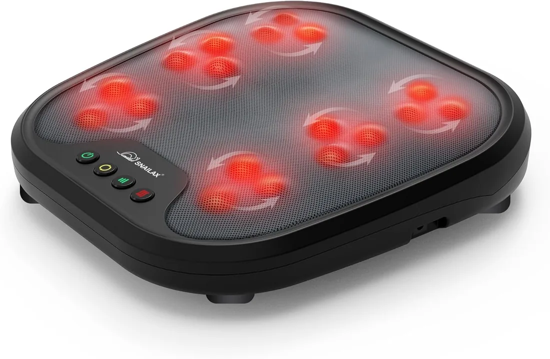 Snailax masajeador de pies Shiatsu con Calor, Nudos de Masaje Flexibles para Todos los tamaños de pies, analgésico eléctrico