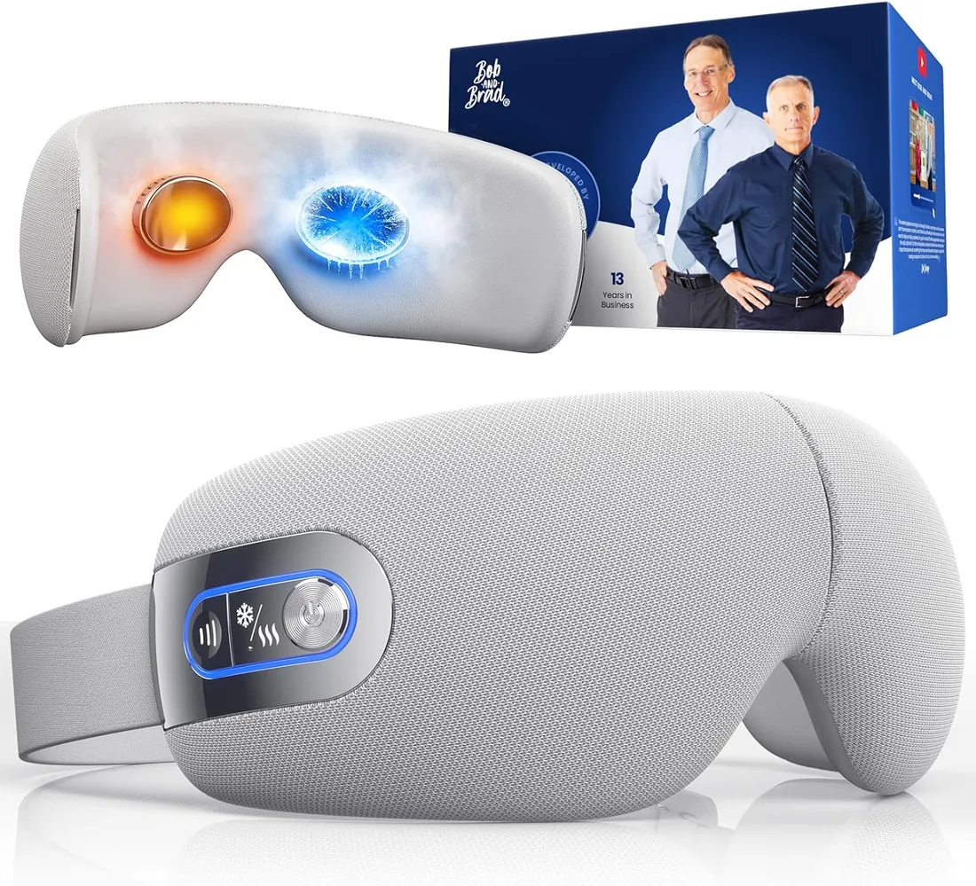 BOB AND BRAD EYEFLOW Masajeador de Ojos con Calor y Frío, Máscara Ocular de Compresión Fría de Semiconductores para el Alivio de la Migraña, Ojos Secos y Ojeras, Regalo para Mujeres y Hombres