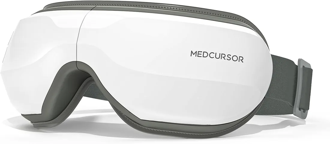 Medcursor Masajeador de Ojos con Calor – Mascarilla Eléctrica con Compresión y Terapia de Calor para Aliviar la Fatiga Visual, Ojos Secos y Mejorar la Calidad del Sueño