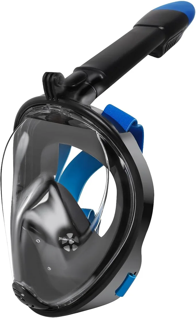 Jsdoin Máscara de Snorkel,180°Panorámica Máscara de Buceo de Cara Completa Infantil, Anti-vaho Anti-Fuga,Diseño Antiniebla y Plegable para Adultos y Niños