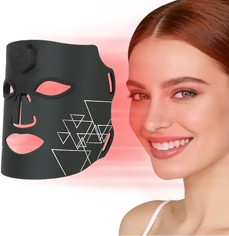 Vicloon Máscara LED Facial, Mascara LED Facial Profesional 7 Colores para Tratamiento del Acné, Rejuvenecimiento y Anti-envejecimiento, 60 Perlas de LED, Terapia de Luz Roja y Azul para el Rostro foto 2