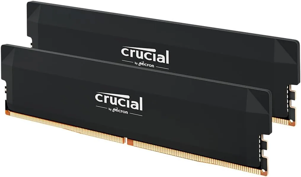 Crucial Pro RAM DDR5 32GB (2x16GB) 6000MHz CL36, Overclocking Gaming, Intel XMP 3.0 / AMD Expo, PC Memoria, Negro - CP2K16G60C36U5B