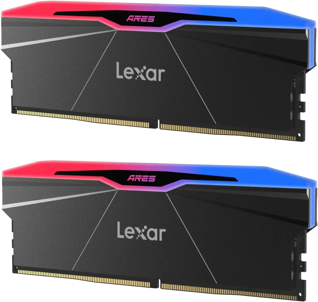 Lexar Kit de Memoria RAM RGB DDR5 de 32 GB (2 x 16 GB) 6400 MHz CL30 | memoria UDIMM de 288 pines para ordenadores de juegos, DRAM de escritorio para Intel XMP 3.0, AMD EXPO, CL30-38-38