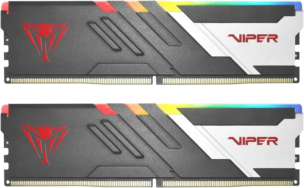 Patriot Viper Venom RGB DDR5 RAM 32GB (2X16GB) 6000MT/s CL30 UDIMM Desktop Gaming Memory Kit - PVVR532G600C30K