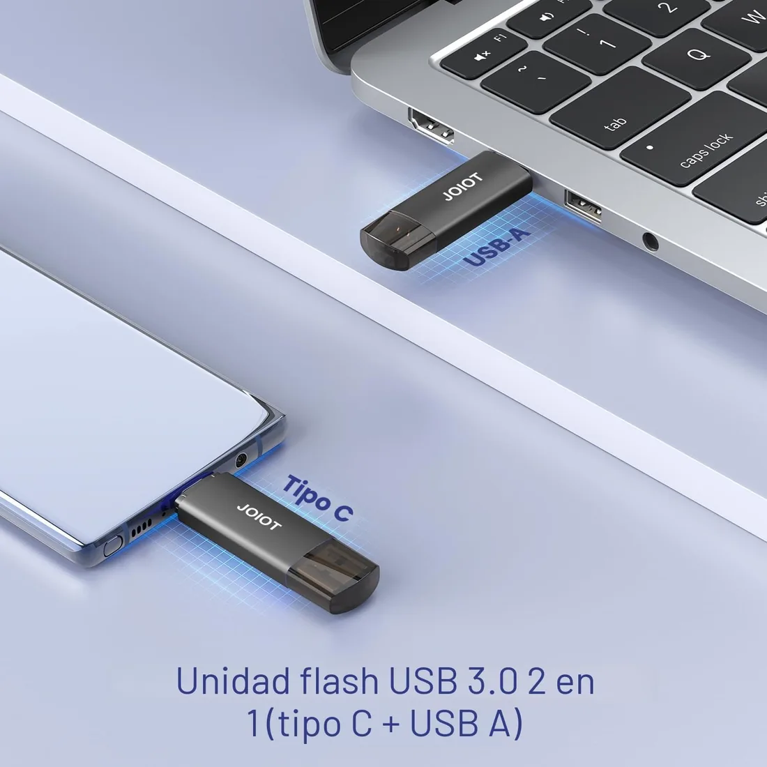 JOIOT 128GB Memoria USB 3.0 Pendrive 2 en 1 USB Tipo C y USB 3.0, Alta Velocidad Memoria USB 128 GB Compatible con PC/Ordenador/Teléfonos Inteligentes Pendrive OTG,Negro foto 2