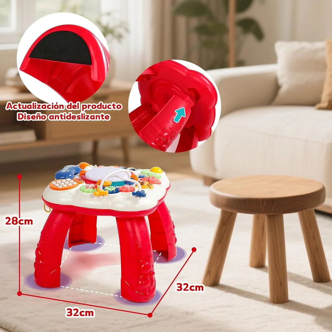 Juguetes Niños 1 Año, Mesa Actividades Bebe 1+ Juguete Montessori Musical | Mesa de Juegos Montessori con Sonido, Luces y Música, Juguete Educativo y Regalo para Bebe de 1-2 Años, Niña y Niño foto 3