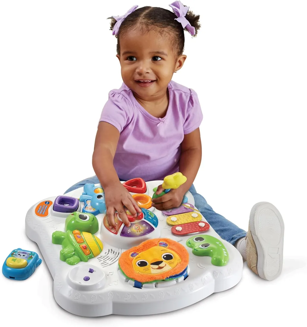 VTech-Baby Mesita Infantil Actividades Sensoriales, Mesa de Desarrollo para bebés con múltiples Juegos, Panel Interactivo extraíble, Actividad Musical y evolutiva, Regalo bebés +9 Meses, Versión ESP foto 2
