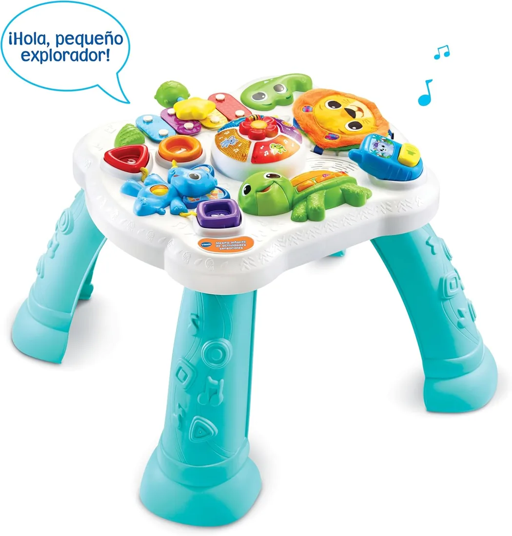 VTech-Baby Mesita Infantil Actividades Sensoriales, Mesa de Desarrollo para bebés con múltiples Juegos, Panel Interactivo extraíble, Actividad Musical y evolutiva, Regalo bebés +9 Meses, Versión ESP foto 3