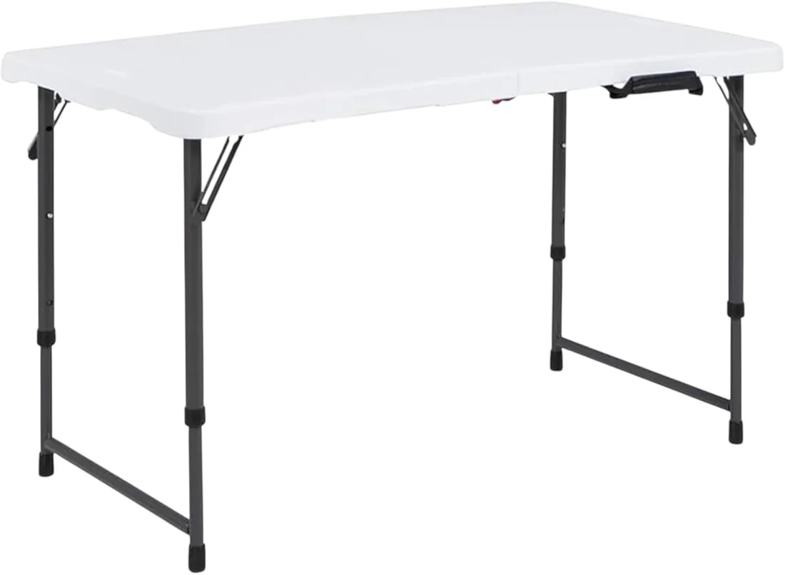 Mi Ko Mi Ka Mesa Plegable Solid 180cm o 122cm, portátil, Normativa Uso público Interior/Exterior (EN 581-1/3) Tablero Resina HDPE 3,5cm, Capacidad 4/6/8 Personas y Carga 150 kg. Multiuso (Mesa 122CM)