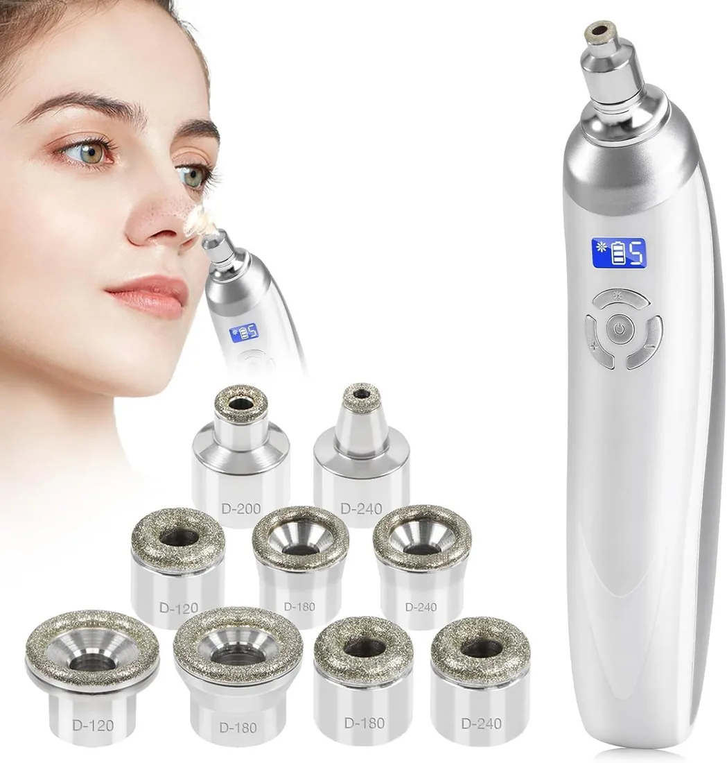 2 en 1 Maquina de Microdermoabrasion con 9 Punta de Diamante Facial | Portátil Dispositivo de Dermoabrasión Facial, Recargable USB Sin Cable, Equipo de Belleza para Uso Personal en el Hogar foto 3