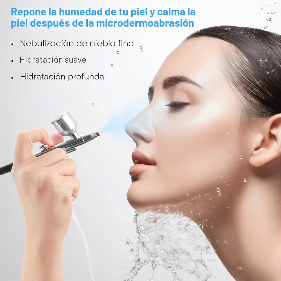 iklestar Máquina de microdermoabrasión 3 en 1 con pistola de pulverización, kit facial profesional de dermoabrasión de diamante para uso personal en el hogar, 65-68 cmHg foto 3