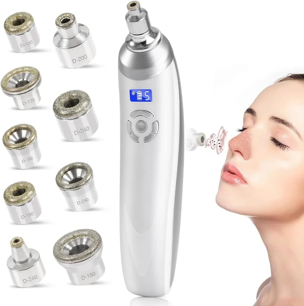 Maquina de microdermoabrasión, Microdermoabrasión Facial con 9 Diamante | Recargable USB Sin Cable, Dispositivo de dermoabrasión portátil para Peeling Facial y Limpieza Profunda foto 3