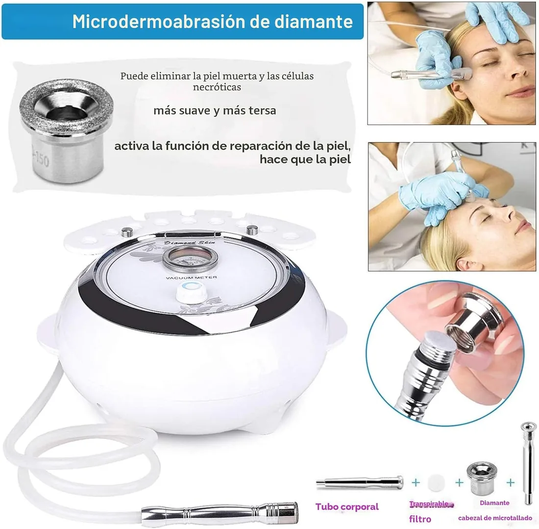 [Versión de Actualización] 3 en 1 Dispositivo Profesional de Dermoabrasión | TwoWin Microdermoabrasión Diamante Equipo de Salón de Belleza Facial Uso Doméstico (Potencia de Subasta: 65-68 cmHg) foto 3