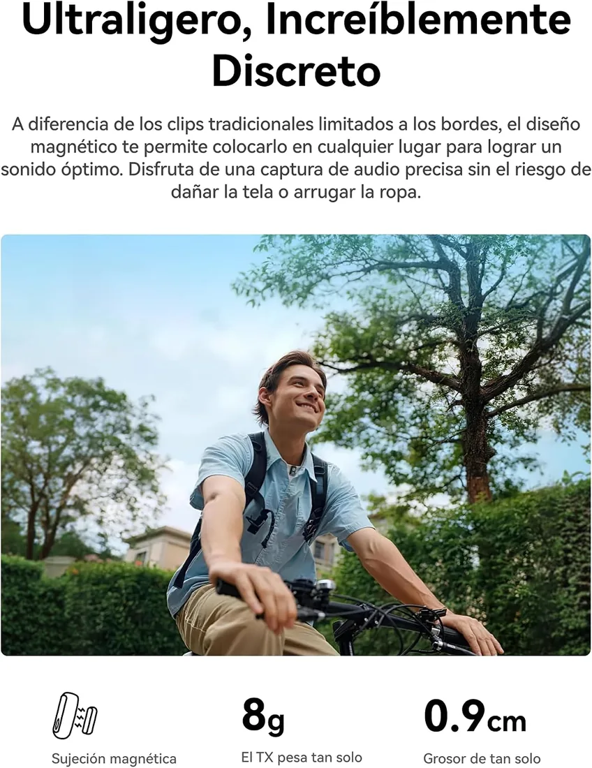 Hollyland Lark A1 (2TX+USB-C RX+Case) Micrófono Inalámbrico para vlog | Audio de Estudio Rico en Detalles, Conexión de 200m, Reducción de Ruido, Larga Autonomía, 48kHz/24Bit, para iPhone/USB-C foto 3