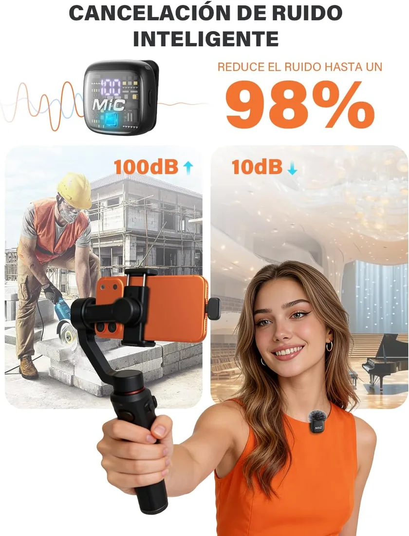 Micrófono Lavalier Inalámbrico 2 en 1 para iPhone y Android, Pack 2 | para TikTok, entrevista foto 2