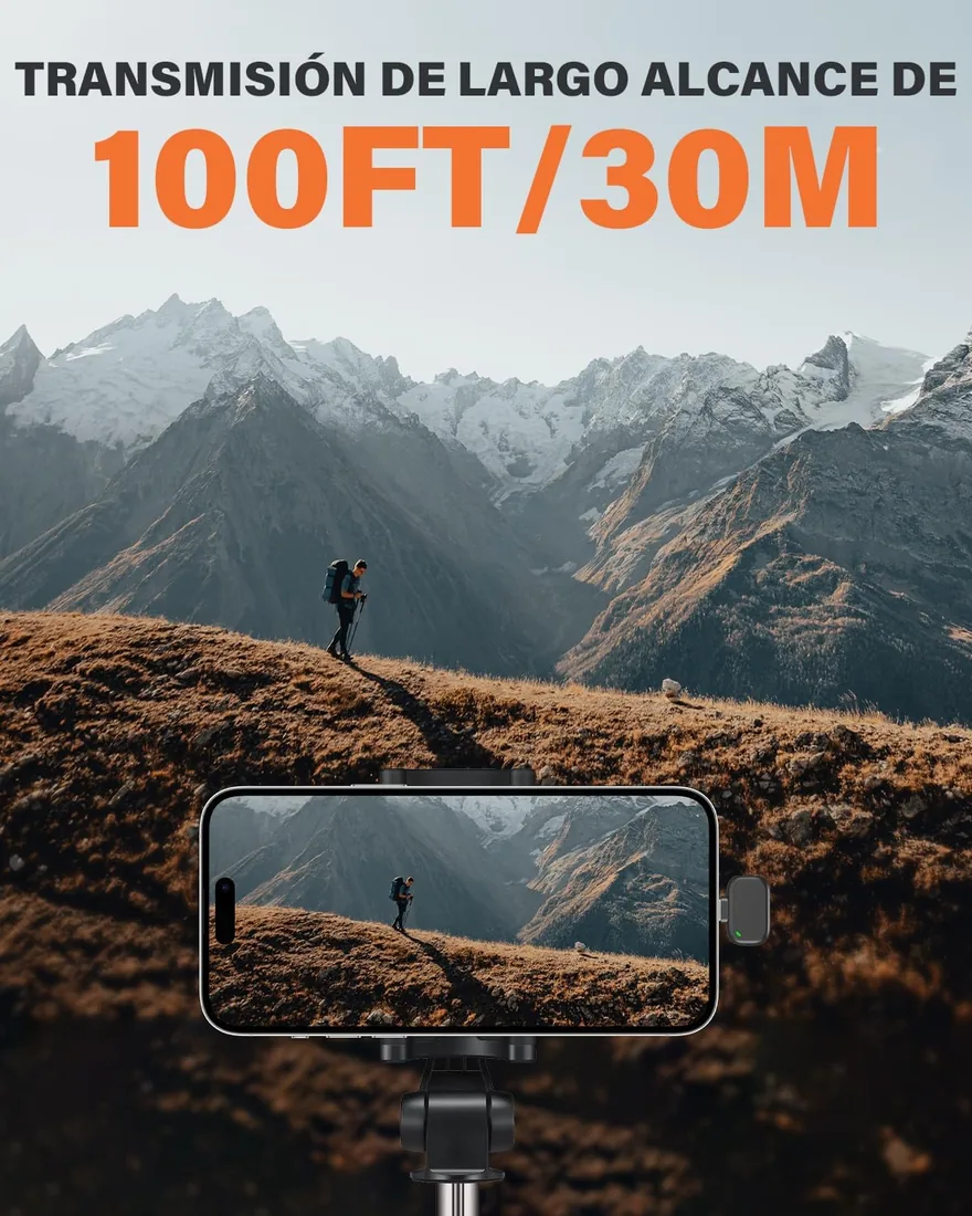 Micrófono Lavalier Inalámbrico 2 en 1 para iPhone y Android, Pack 2 | para TikTok, entrevista foto 3