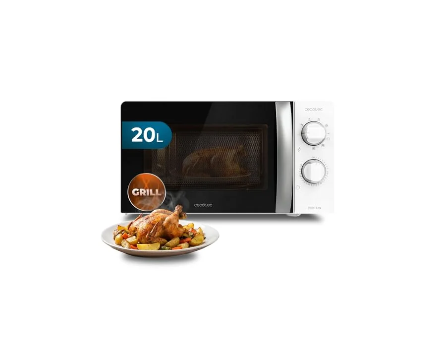 Cecotec Microondas 20L con Grill ProClean 2110 Wave. 700W con 6 Niveles de Potencia, Capacidad 20 L, Función Grill, Tecnología 3DWave, Modo Descongelación, Temporizador hasta 30min foto 2