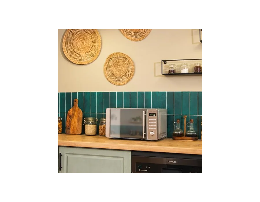 Cecotec Microondas de 20L Proclean 5120 Flatbed. Inox Potencia de 700W y Grill de 800W, 8 Programas, Pantalla Led, Diseño Mirrordoor, Interior Cerámico, Temporizador 30 Min, Tecnol foto 3