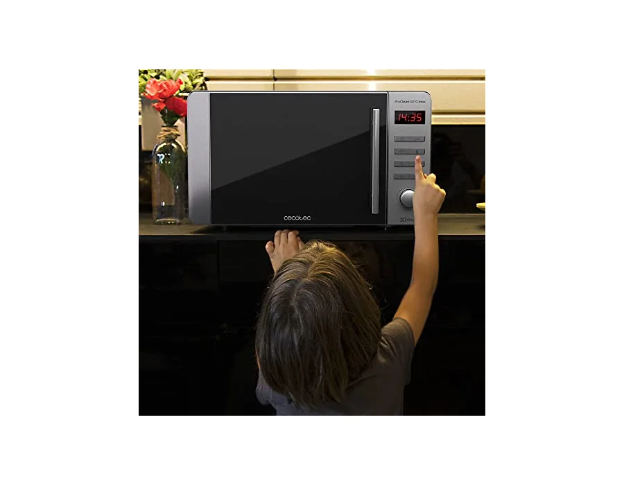 Cecotec ProClean 5010 Stainless Steel Microwave with Grill, 20 L Capacity, Ready2Clean Coating, 700 W Power, 800 W Grill, 5 Operating Levels, 8 Programs, 60 Minute Timer, LED Displ foto 3