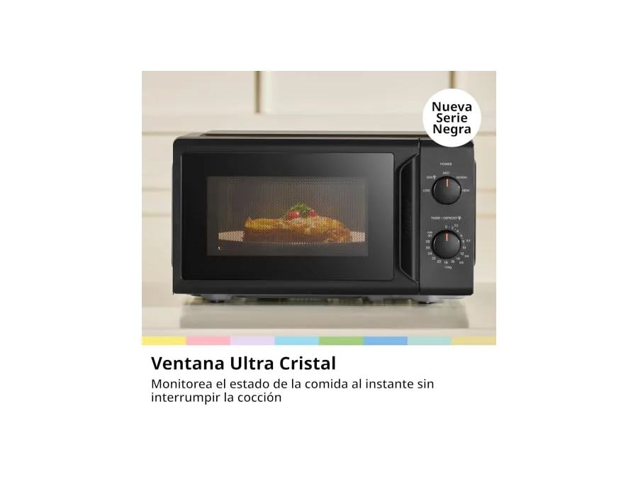 COMFEE' CMO-MP012ND(BK) Mini horno microondas de 20 L y 700 W, color negro, con ventana grande, diseño compacto, función de descongelación rápida, 5 niveles de potencia foto 3