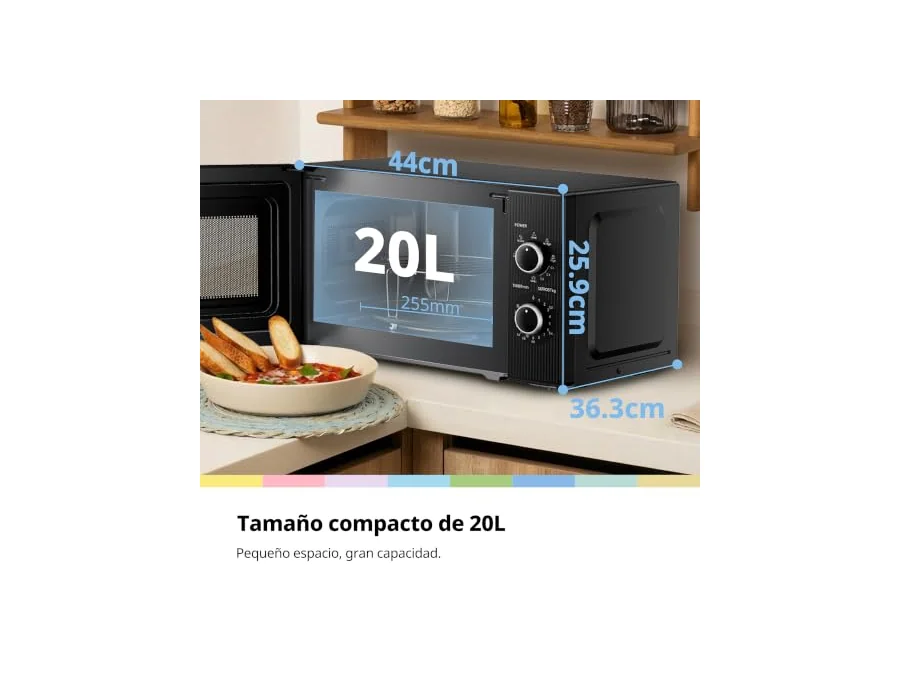 COMFEE' Microondas con Grill 20L 700W Grill 1000W foto 3