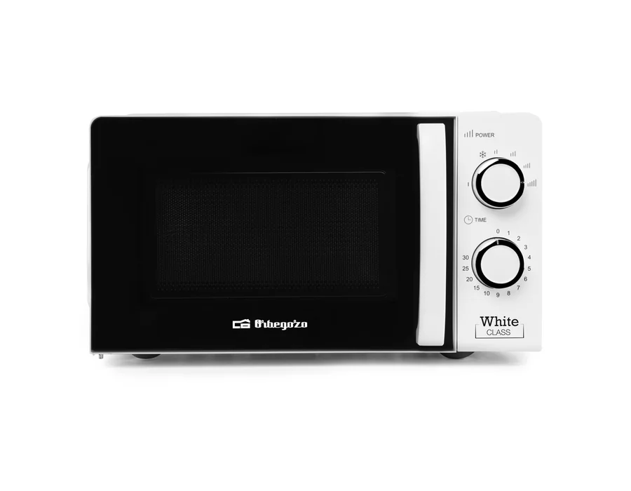 Orbegozo MI 2115, Microondas, 700 W, 6 niveles de funcionamiento, 20 litros de capacidad, temporizador hasta 30 minutos, programa descongelación, señal fin cocción, color blanco