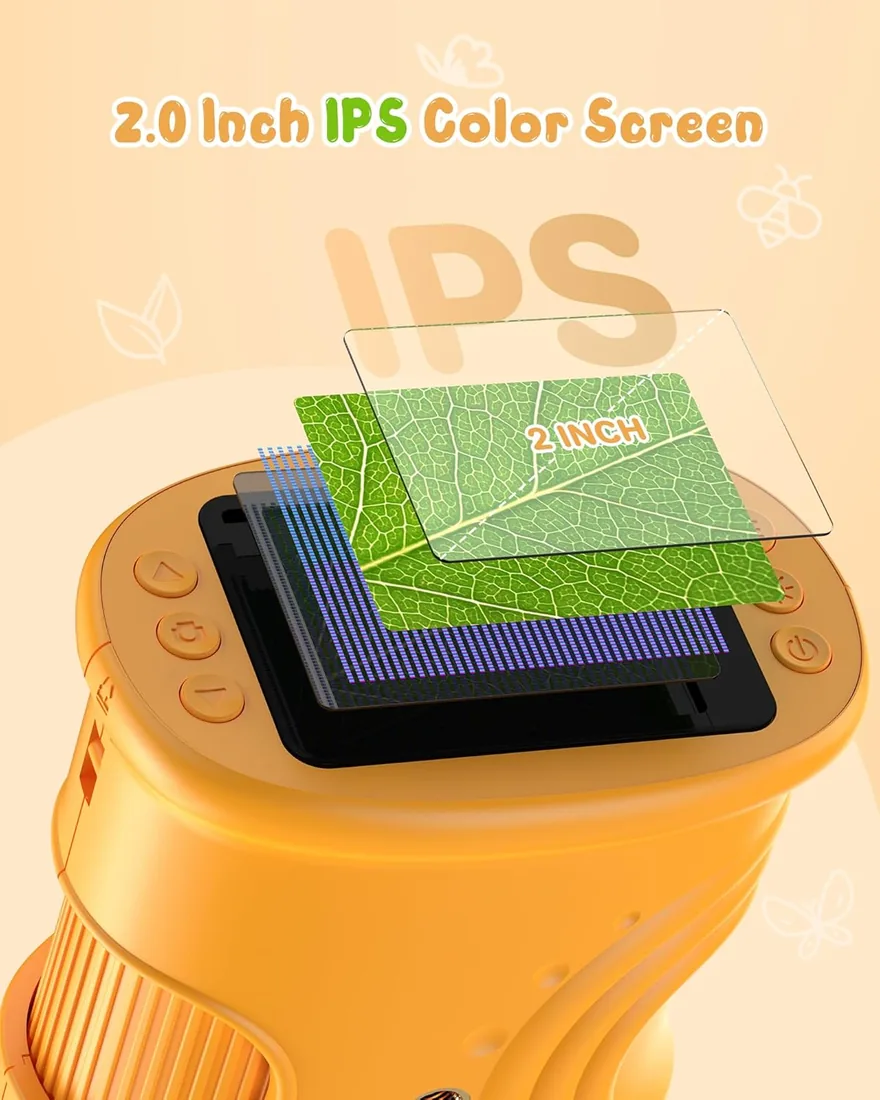 1000X Portatil Digital Microscopio Niños: Magnifying Glass para 2.0" IPS Pantalla - Regalo Original 3-8 8-12 Años Niña Infantil - Lupas Gran Aumento con Luz - Ciencia Experimentos Juguetes foto 3