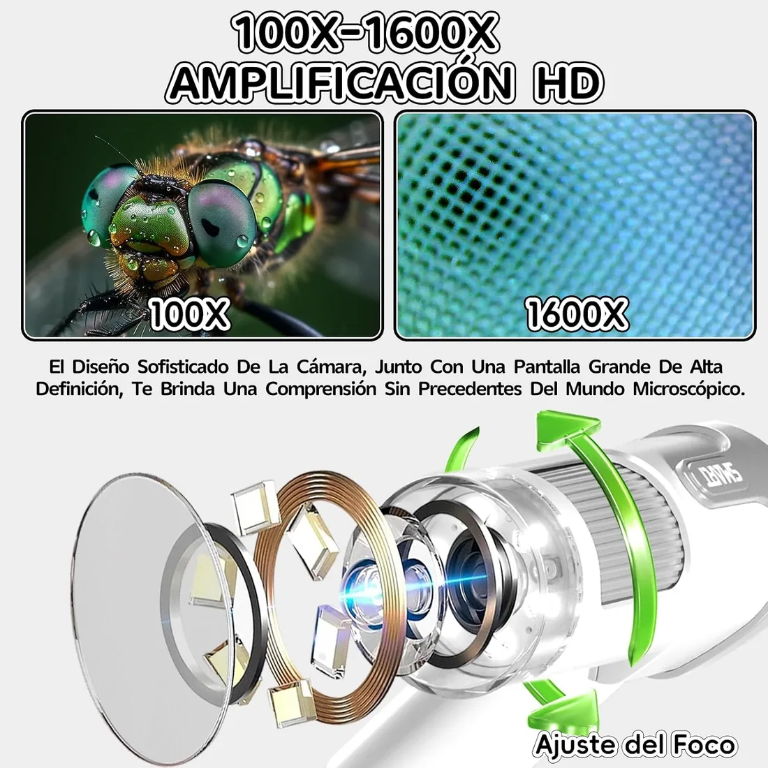 Charmofun Microscopio para Niños, Microscopio Portátil Niños con Tarjeta de Memoria de 64G, Microscopios Digital Infantil con Pantalla LCD de 4", Aumento 1600X, Fotos y Videos, Función Portátil y Fija foto 2