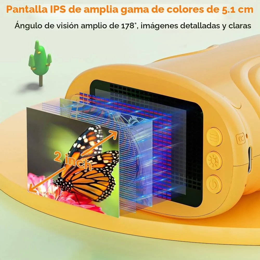 Microscopio para niños, Temodu Pantalla IPS de 2.0'', 1000X Microscopio Digital Exterior Electrónico Recargables, con 8 Luces LED, Regalo para Cumpleaños Cumpleaños/Navidad/Año Nuevo (382-Yellow) foto 3