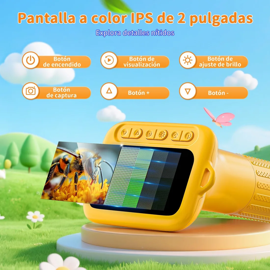 Microscopio Digital para niños, SKYBASIC, minicámara con Zoom de 1000x y Pantalla de 2 Pulgadas, cumpleaños para niños de 6, 7, 8, 9, 10, 11 y 12 años. foto 2