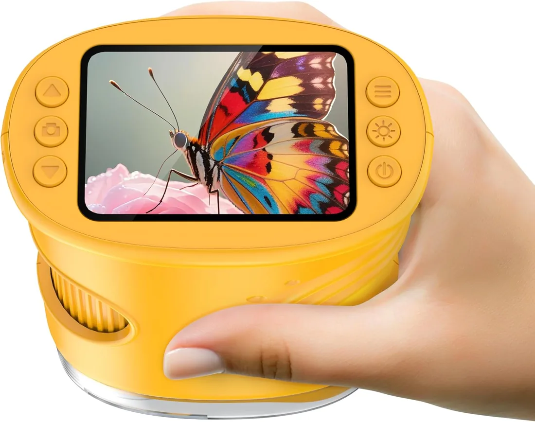 Microscopios 4K para niños, Mini microscopio portátil de Bolsillo 1000X, Juguetes educativos de Ciencia Stem para Regalar a niños de 4 a 6 años y de 8 a 12 años.