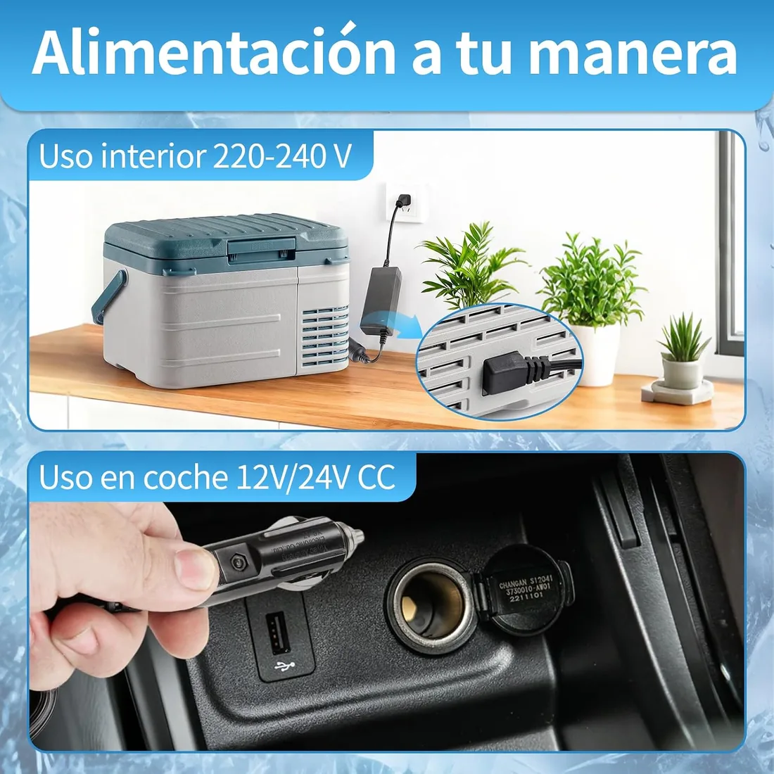 Nevera Portátil Eléctrica 12V, Mini Frigorífico Compresor 10L | Mini Frigorífico Coche Rango -4℉~68℉, Alimentación CC 12/24V CA 220-240V, Ideal para Camping, Autocaravana, Camión y Barco foto 2
