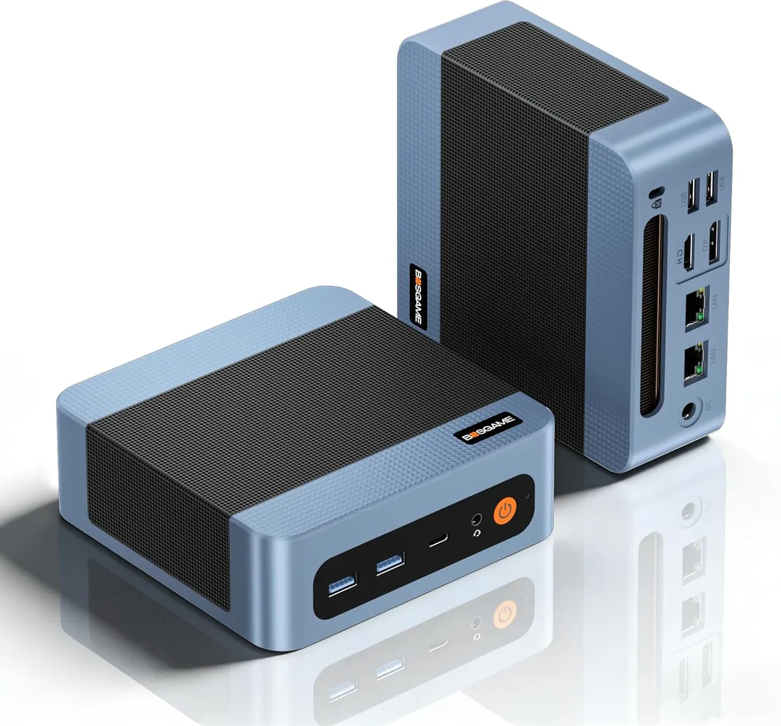 BOSGAME E5 Home-Office-Mini PC, Ryzen 5300U (Supera 4300U/N150, hasta 3.8GHz), 16GB DDR4 RAM 512GB NVMe SSD Mini Desktop, HDMI/DP/USB-C, Triple Pantalla 4K, Doble LAN, WiFi 5, BT5.0, Mini Ordenador foto 2