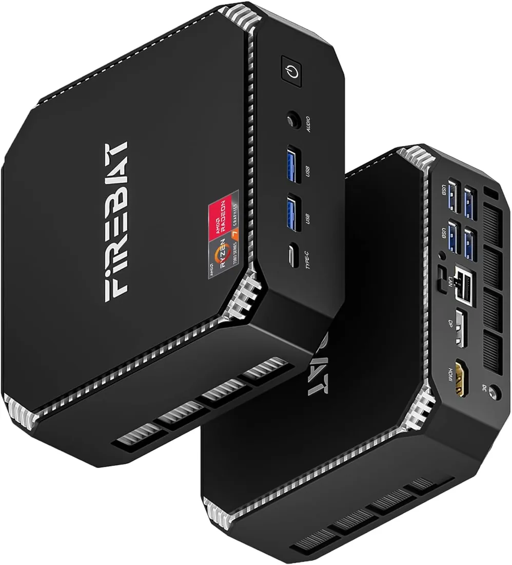 FIREBAT Mini PC gaming Ryzen 7 7735HS【A6】8C/16T, hasta 4,75 GHz 54 W, USB-C,WiFi 6/BT 5.2/LAN 2,5 G, 16 GB de RAM LPDDR5, SSD PCIe 512 GB,ordenador de sobremesa para estudiantes/particulares/empresas foto 2