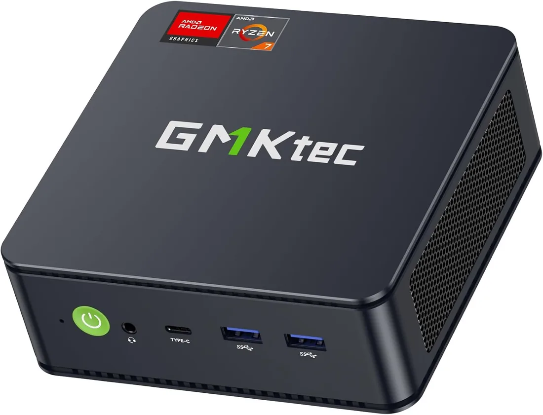 GMKtec AMD Ryzen 7 Mini PC W-11 Pro 7730U(Actualizado 7430U/ 5825U) (8 C/16 T 4,50 GHz), M5 Ultra Dual LAN 2.5G Mini Computer, 32GB DDR4 RAM+1TB PCIe-SSD, WiFi 6, USB 3.2, USB-C, BT 5.2, DP, HDMI