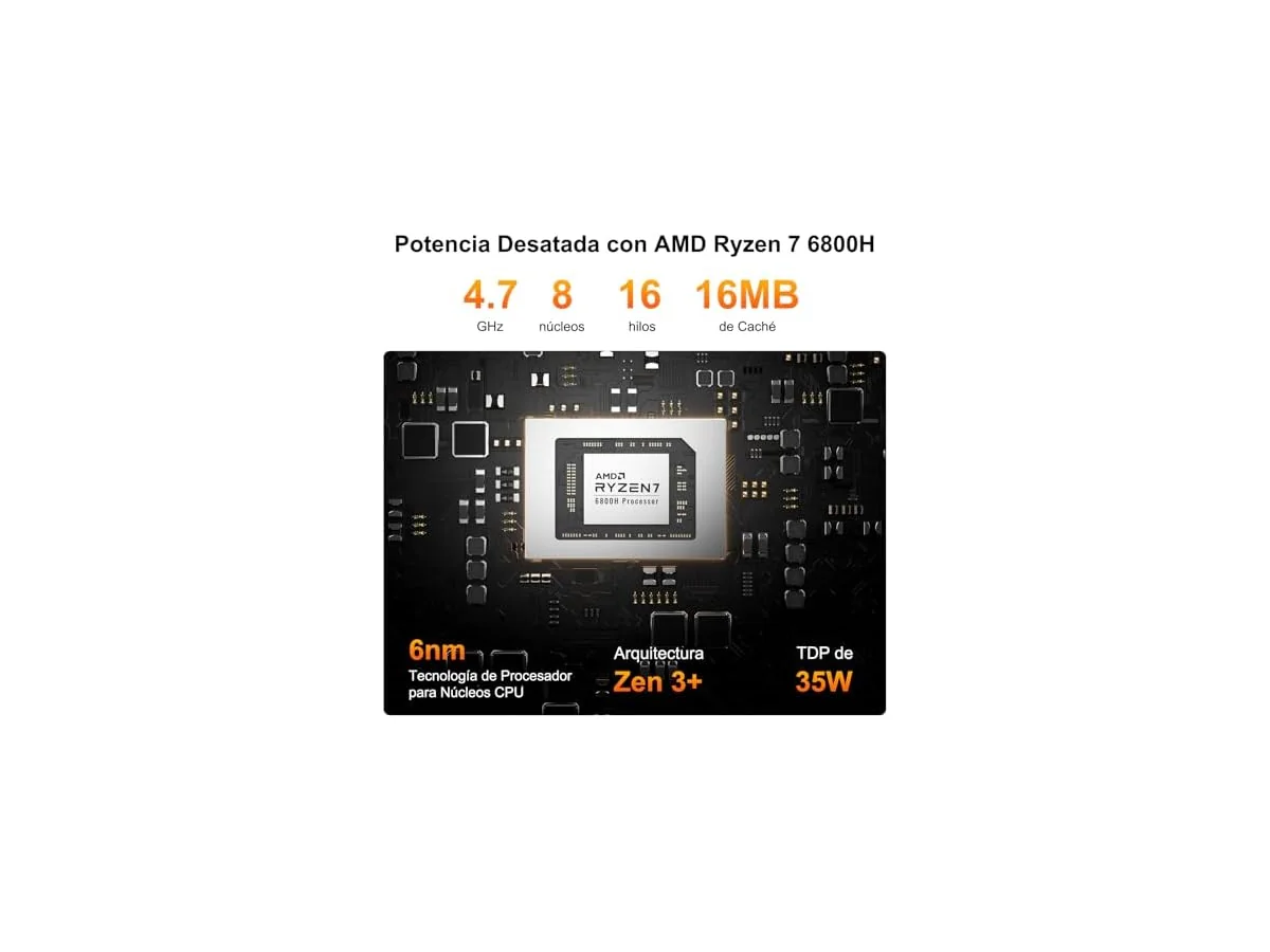 GEEKOM A6 Mini PC con AMD Ryzen 7 6800H, 1TB SSD + 16GB DDR5 foto 3