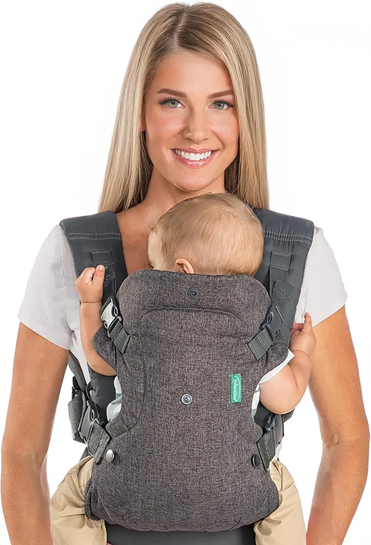 Infantino Mochila Portabebé Flip Advanced 4-en-1, Ergonómica, Convertible, Adaptable a lo Largo de los Años, para Recién Nacidos y Bebés Mayores de 3,6-14,5 kg, Gris foto 3