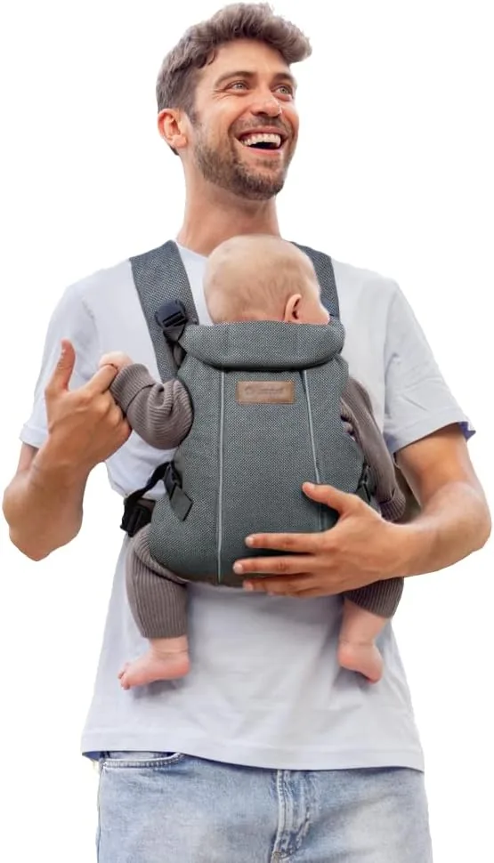 Jané Dual Mochila Portabebé Ergonómica, Desde Nacimiento (3,5–15 kg), 3 Posiciones, Transpirable y Acolchada, Gris foto 3