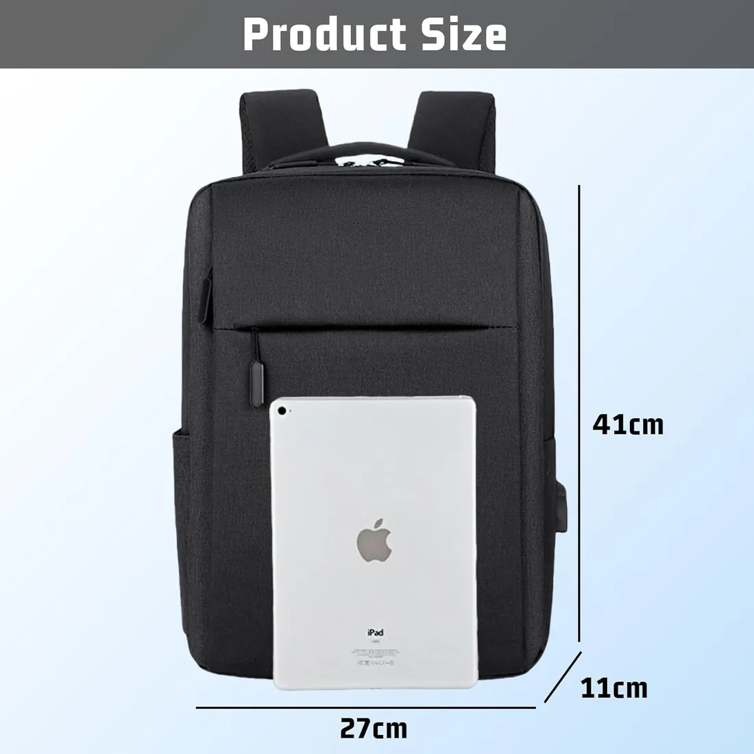 Aucuu Mochila Unisex Impermeable para Ordenador Portatil 15.6 Pulgadas Mochila Portatil con Puerto USB, mochila de viaje de negocios Para Laptop Viaje Negocio Trabajo Diario Escolares Negro foto 2